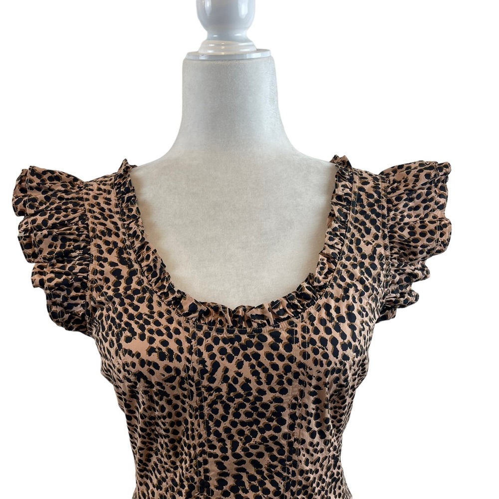 Ulla Johnson Cheetah Print Camille Midi Dress Sz. 4 - Picture 7 of 13